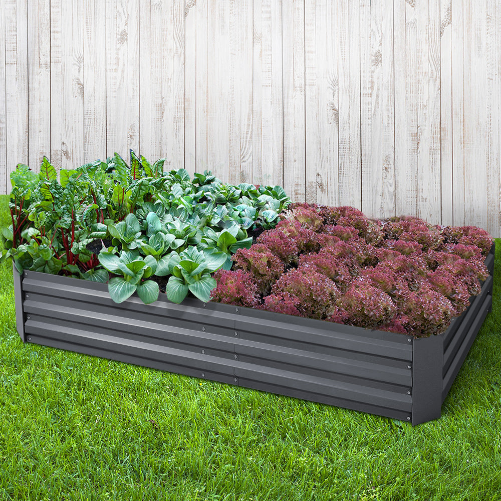 180x90x30CM Galvanised Raised Garden Bed Steel Instant Planter - image7