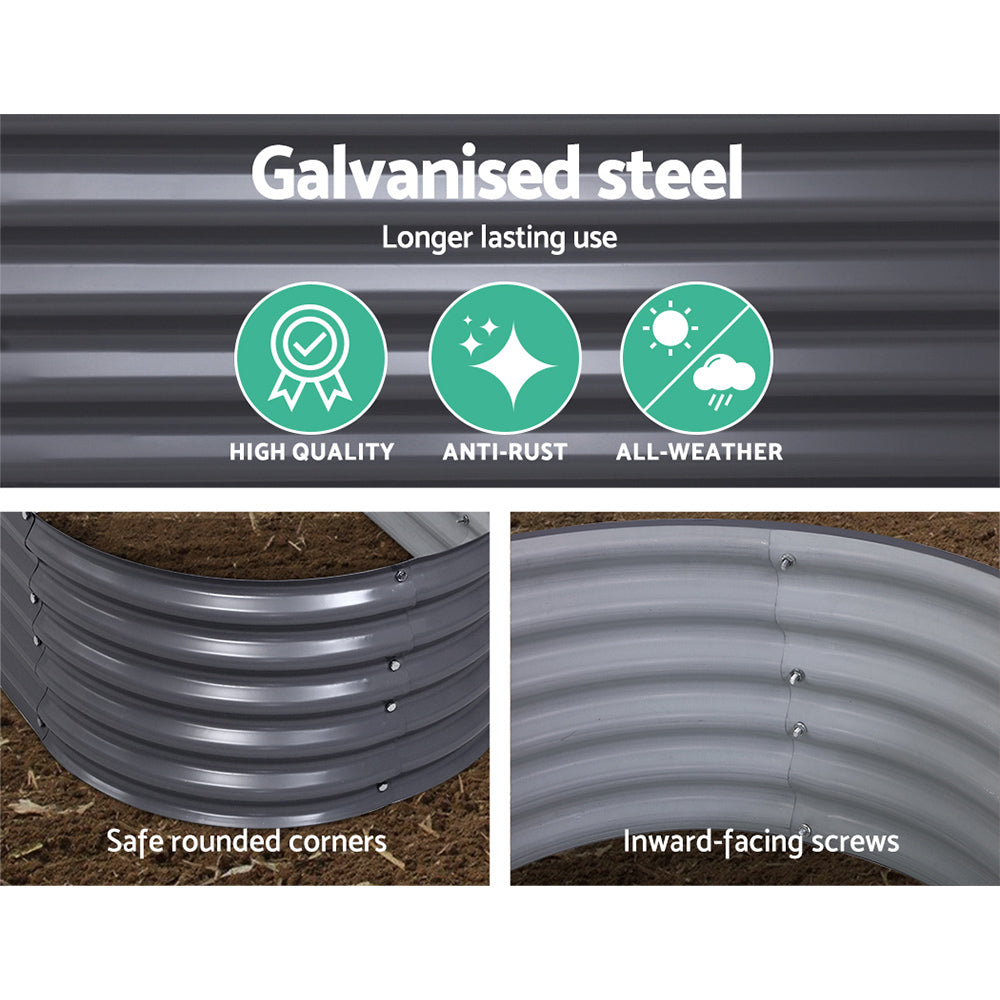 160X80X42CM Galvanised Raised Garden Bed Steel Instant Planter - image5