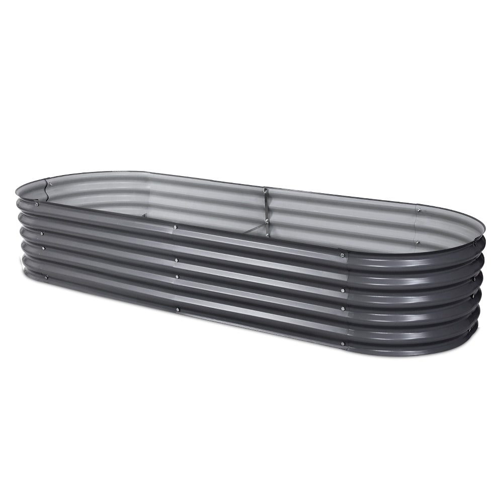 240X80X42CM Galvanised Raised Garden Bed Steel Instant Planter - image1