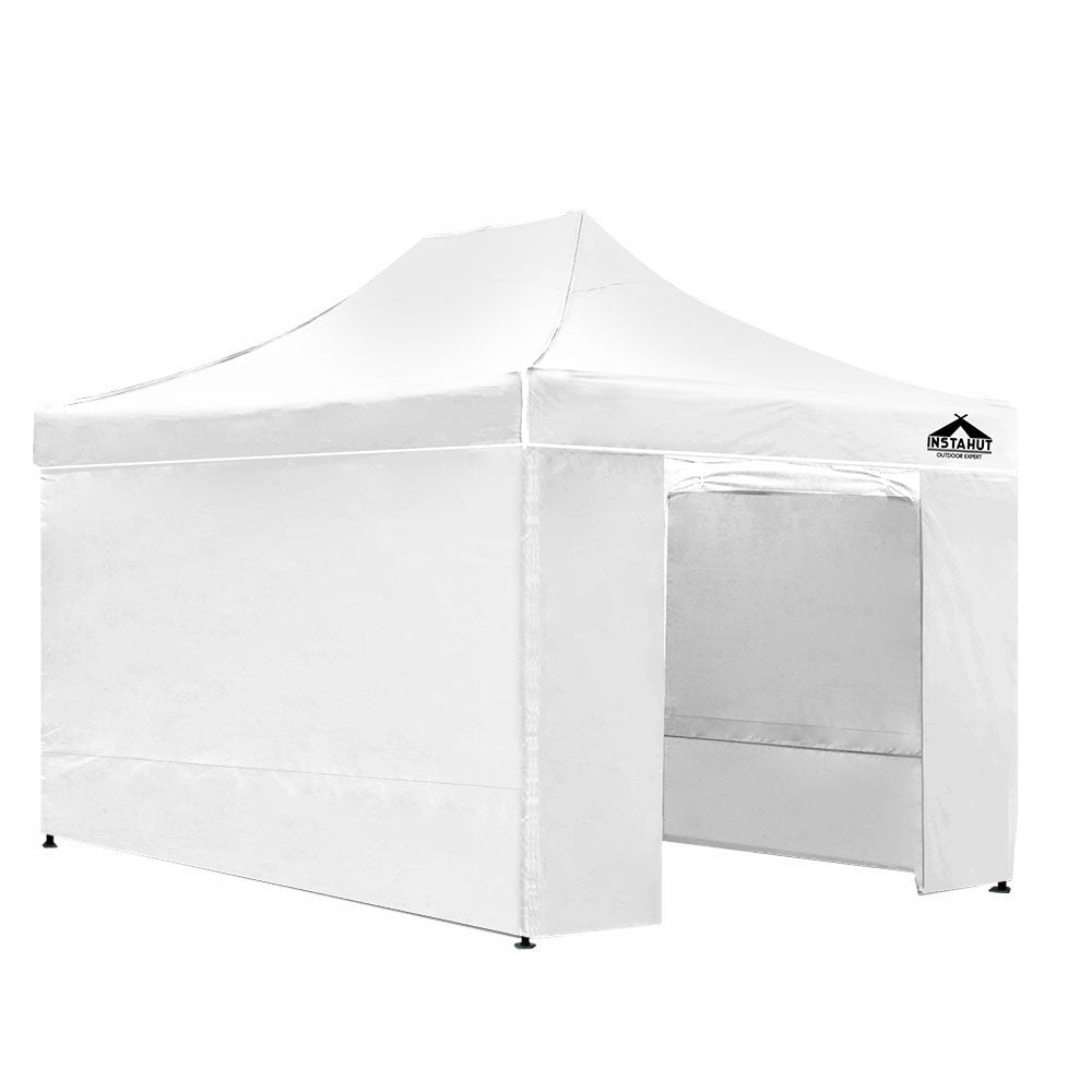 Gazebo Pop Up Marquee 3x4.5m Folding Wedding Tent Gazebos Shade White - image1