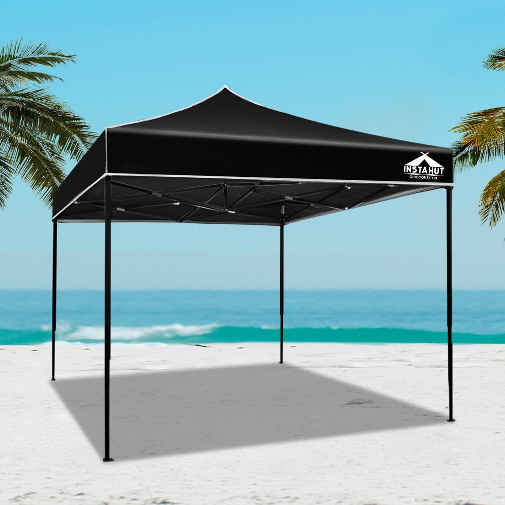 Gazebo Pop Up Marquee 3x3m Outdoor Tent Folding Wedding Gazebos Black - image7