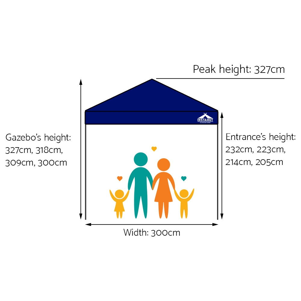 Gazebo Pop Up Marquee 3x3m Outdoor Tent Folding Wedding Gazebos Navy - image2