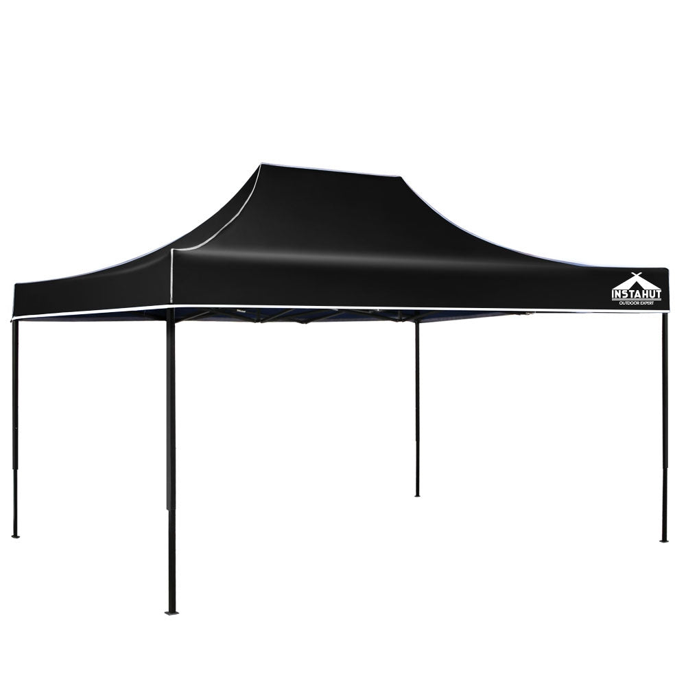 Gazebo Pop Up Marquee 3x4.5m Outdoor Tent Folding Wedding Gazebos Black - image1