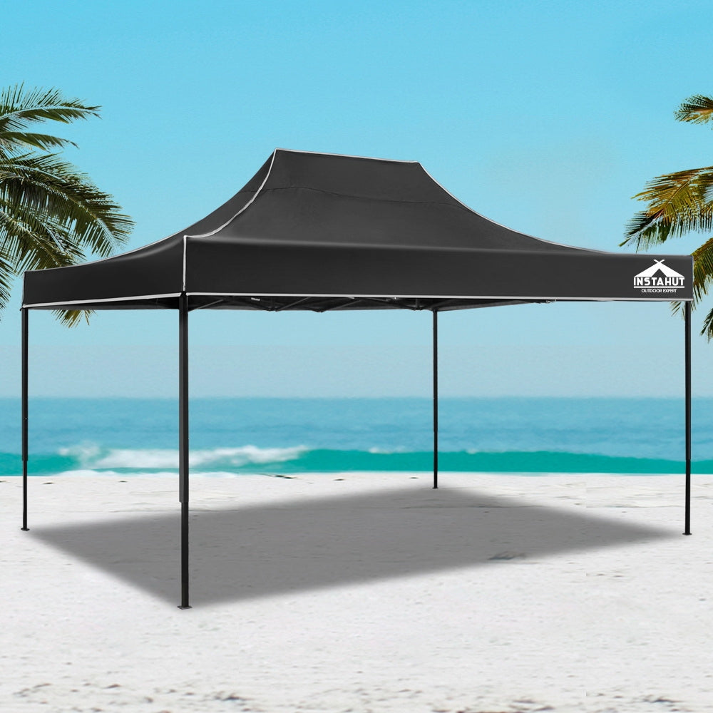 Gazebo Pop Up Marquee 3x4.5m Outdoor Tent Folding Wedding Gazebos Black - image7