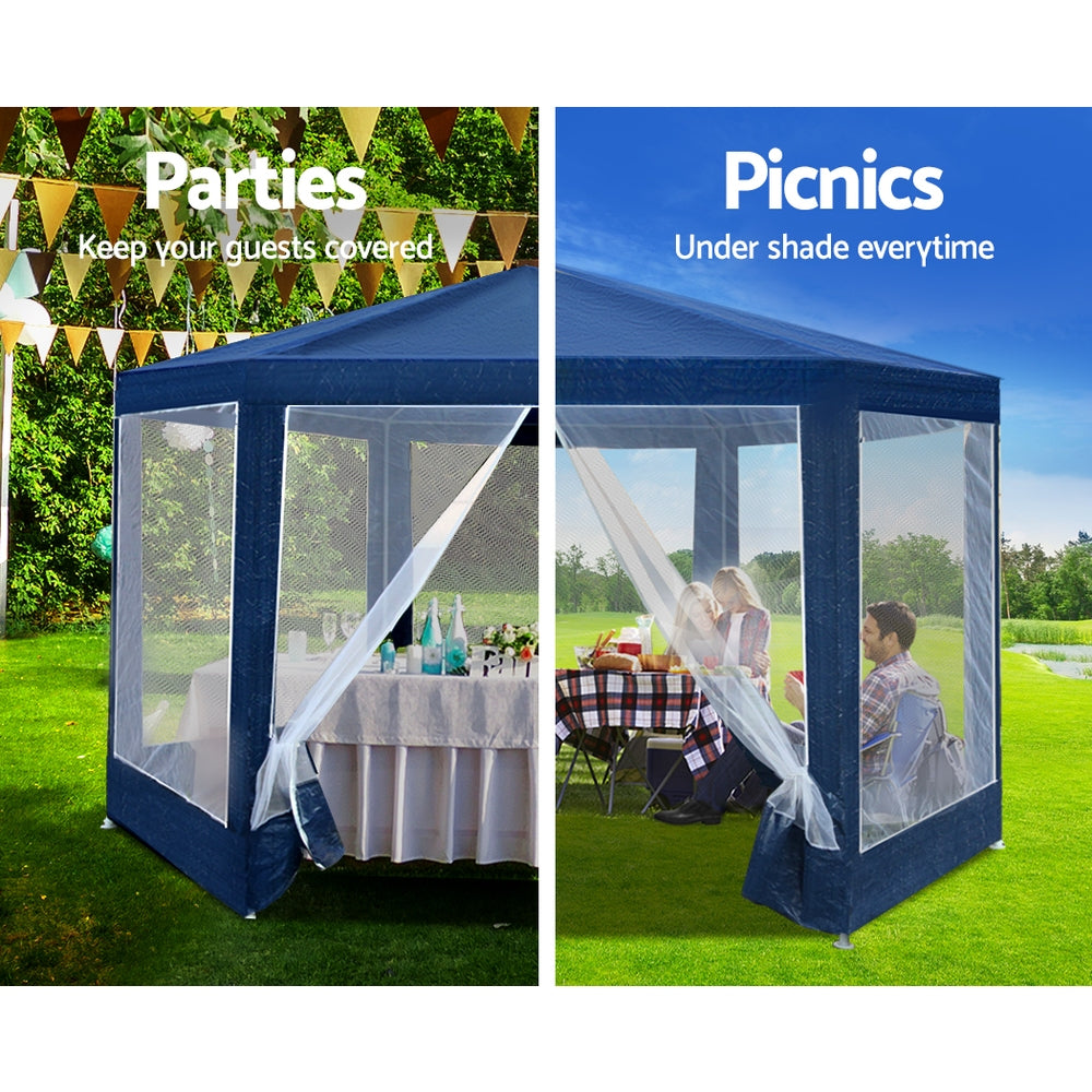 Gazebo Wedding Party Marquee Tent Canopy Outdoor Camping Gazebos Navy - image4