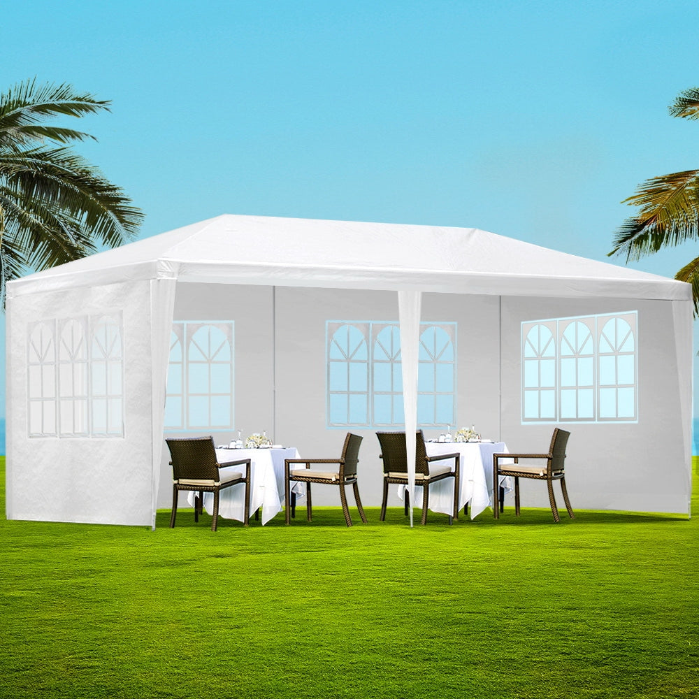 Gazebo 3x6 Outdoor Marquee Side Wall Party Wedding Tent Camping White - image8