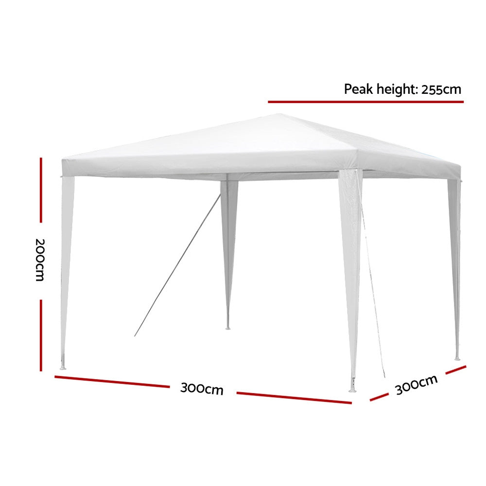 Wedding Gazebo Outdoor Marquee Party Tent Event Canopy Camping 3x3 White - image2