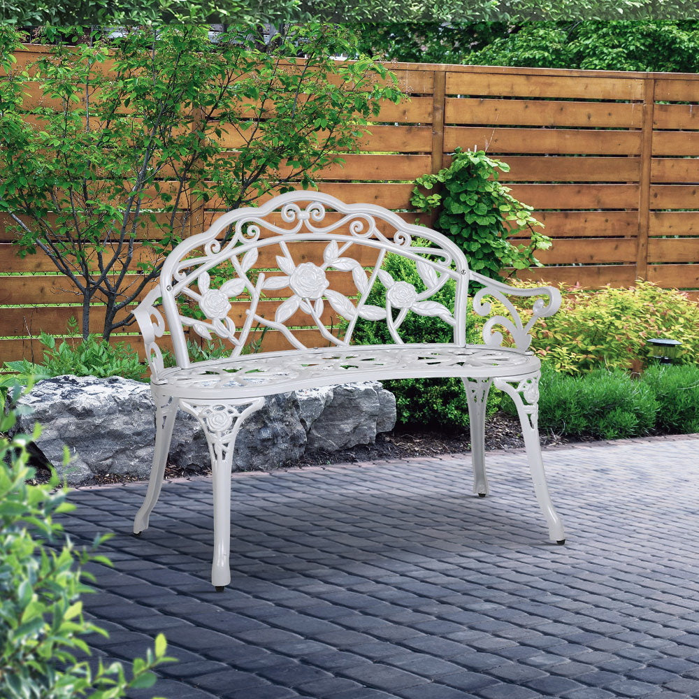 Victorian Garden Bench ‚Äì White - image8