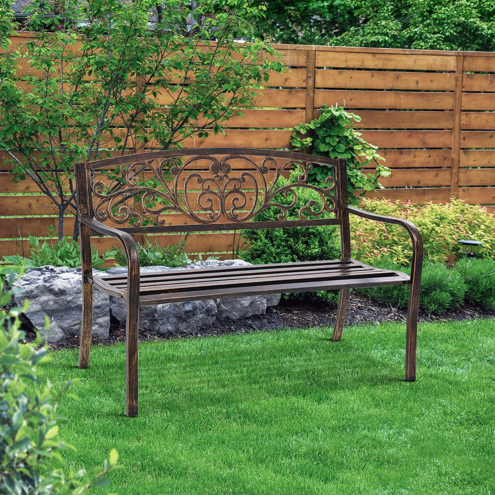 Cast Iron Garden Bench - Bronze - image8