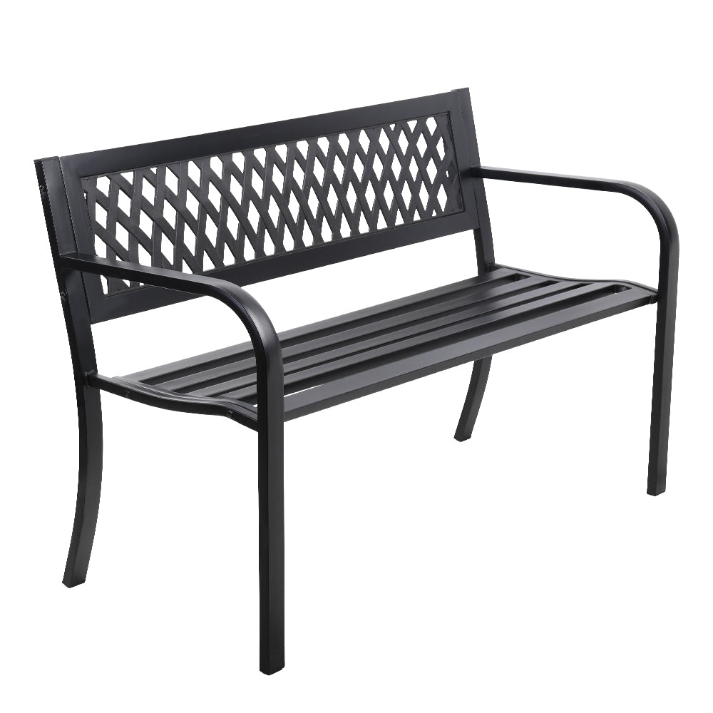 Cast Iron Modern Garden Bench - Black - image1