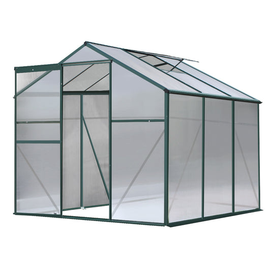 Greenfingers Greenhouse Aluminum Green House Garden Shed Polycarbonate 1.9x1.9M - image1