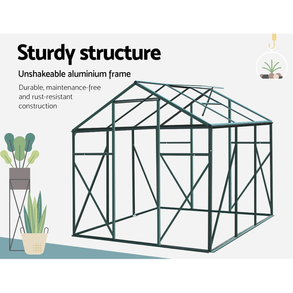 Greenfingers Greenhouse Aluminum Green House Garden Shed Polycarbonate 1.9x1.9M - image7