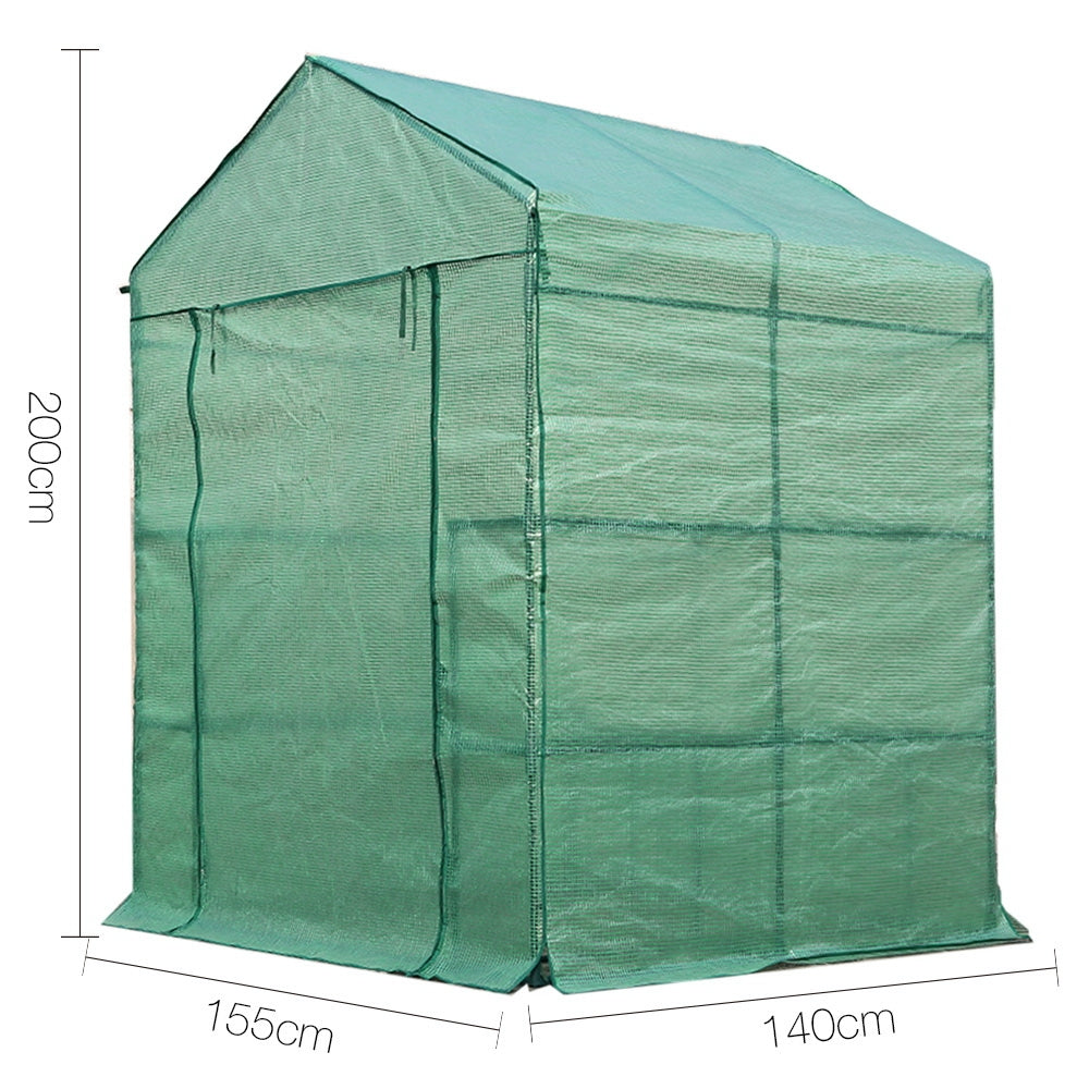 Greenhouse Green House Tunnel 1.4MX1.55M Garden Shed Storage Plant - image2