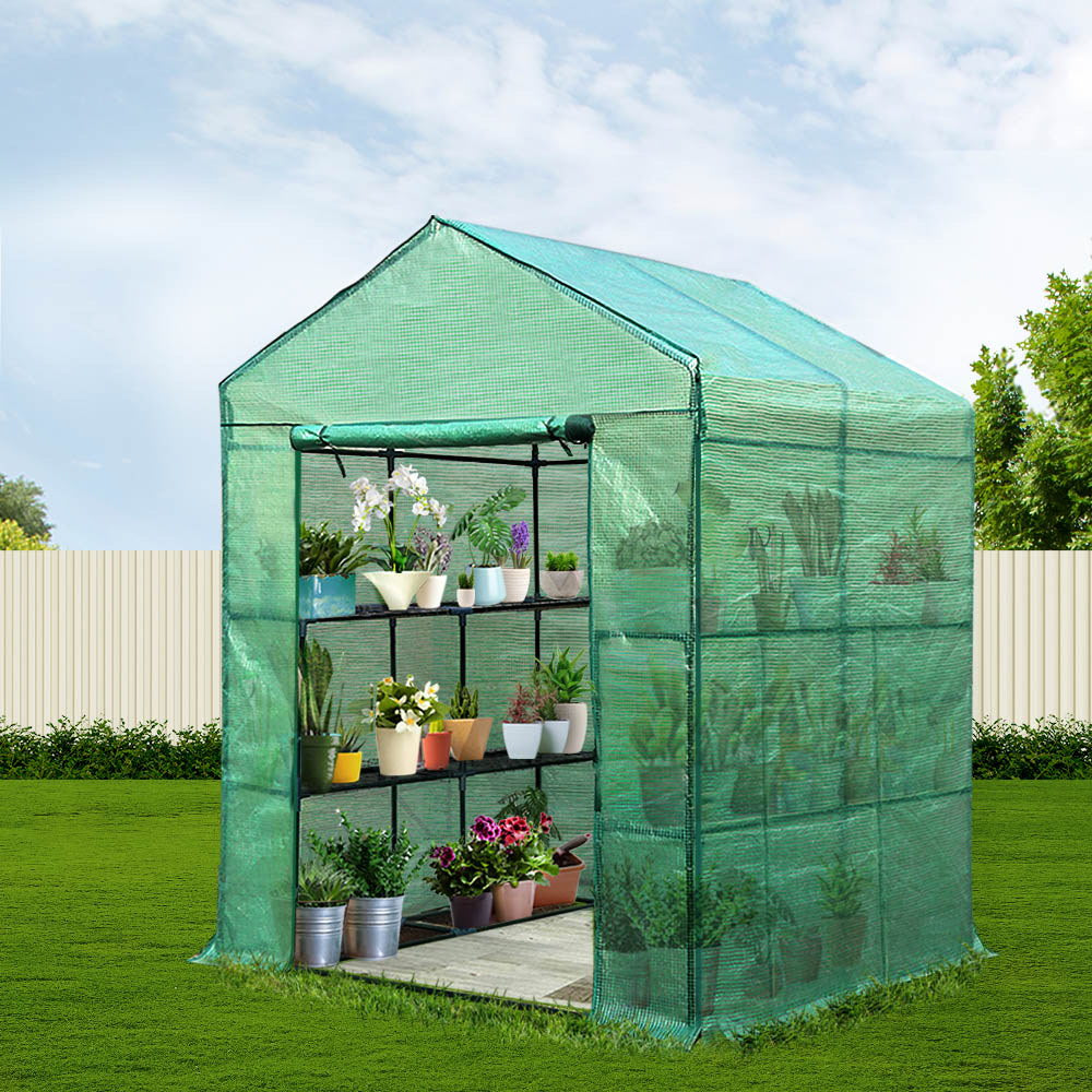 Greenhouse Green House Tunnel 1.4MX1.55M Garden Shed Storage Plant - image7