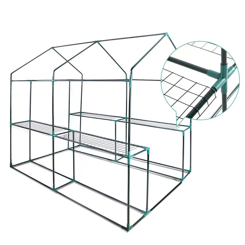 Greenhouse Garden Shed Green House 1.9X1.2M Storage Greenhouses Clear - image4