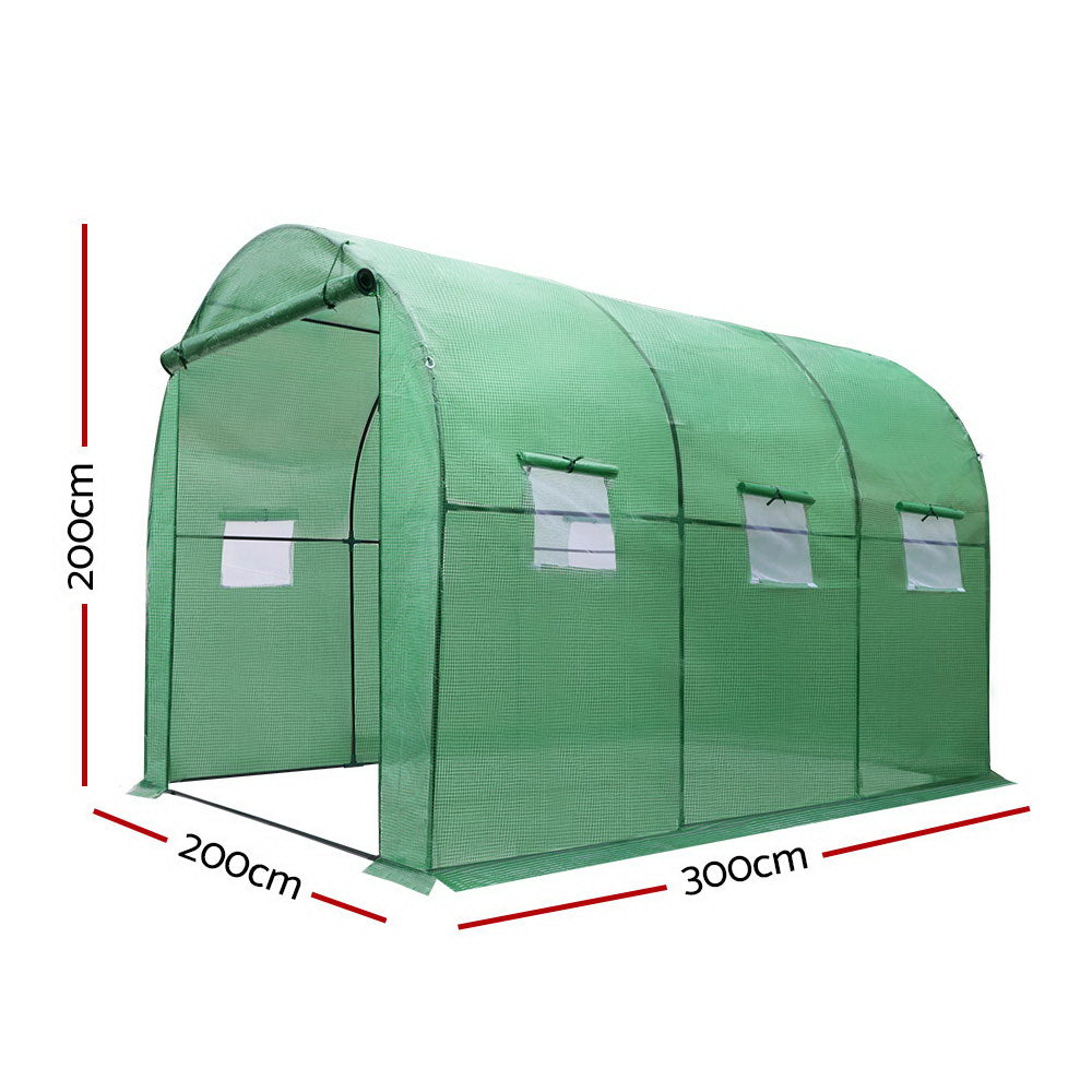 Greenhouse Garden Shed Green House 3X2X2M Greenhouses Storage Lawn - image2