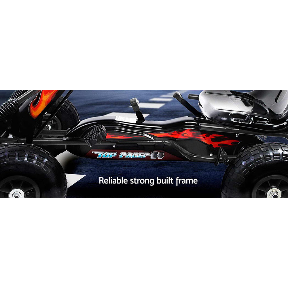 Kids Pedal Go Kart Car Ride On Toys Racing Bike Rubber Tyre Adjustable Seat - image3