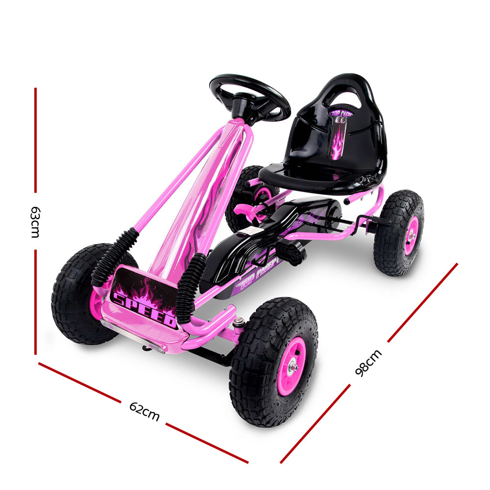 Rigo Kids Pedal Go Kart Car Ride On Toys Racing Bike Rubber Tyre Adjustable Seat - image2