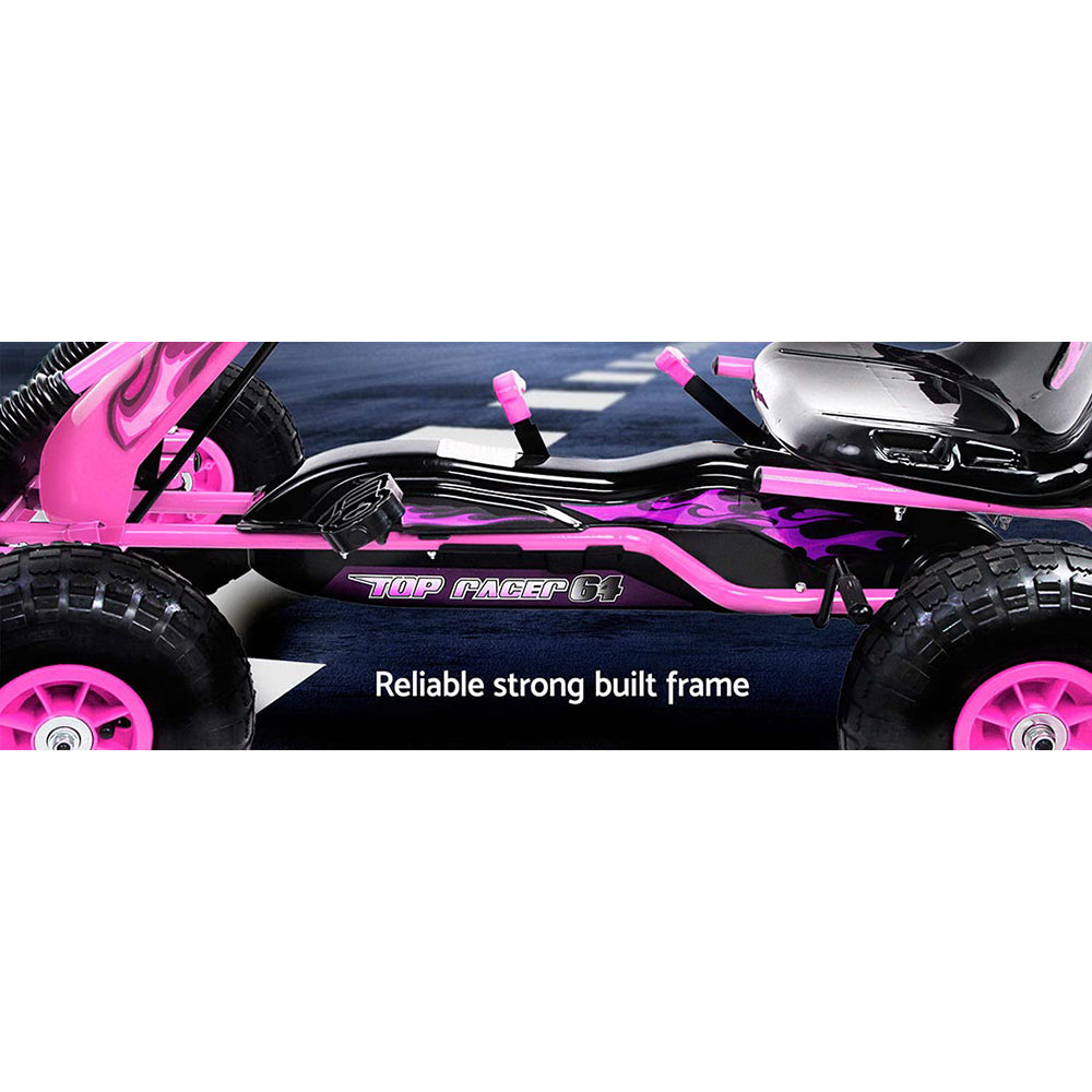 Rigo Kids Pedal Go Kart Car Ride On Toys Racing Bike Rubber Tyre Adjustable Seat - image3