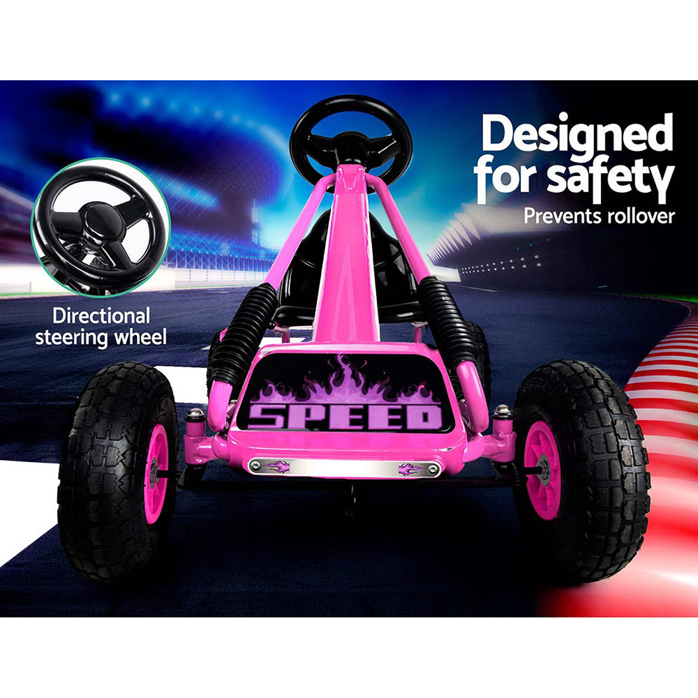 Rigo Kids Pedal Go Kart Car Ride On Toys Racing Bike Rubber Tyre Adjustable Seat - image4