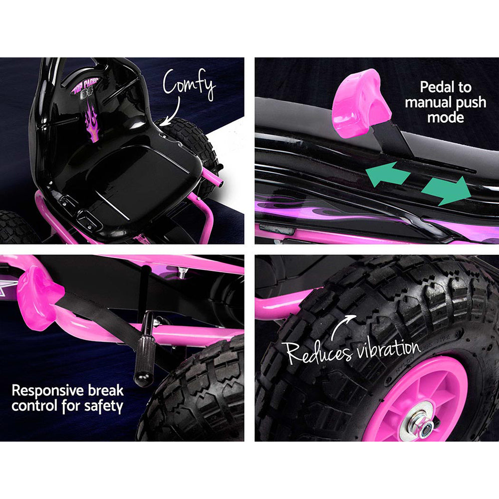 Rigo Kids Pedal Go Kart Car Ride On Toys Racing Bike Rubber Tyre Adjustable Seat - image5