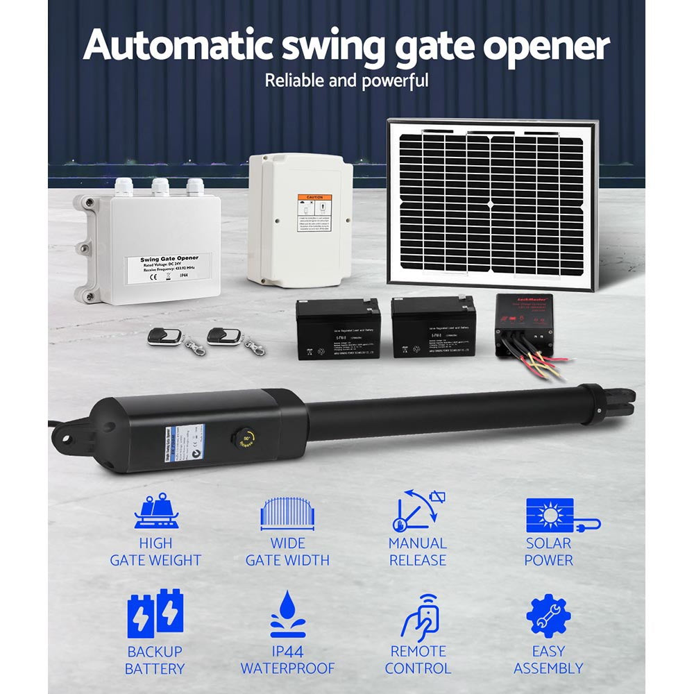 LockMaster Automatic Full Solar Power Swing Gate Opener Kit 600KG - image4