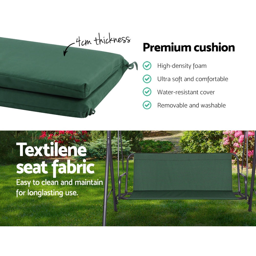 Swing Chair Hammock Outdoor Furniture Garden Canopy Bench Seat Green - image5