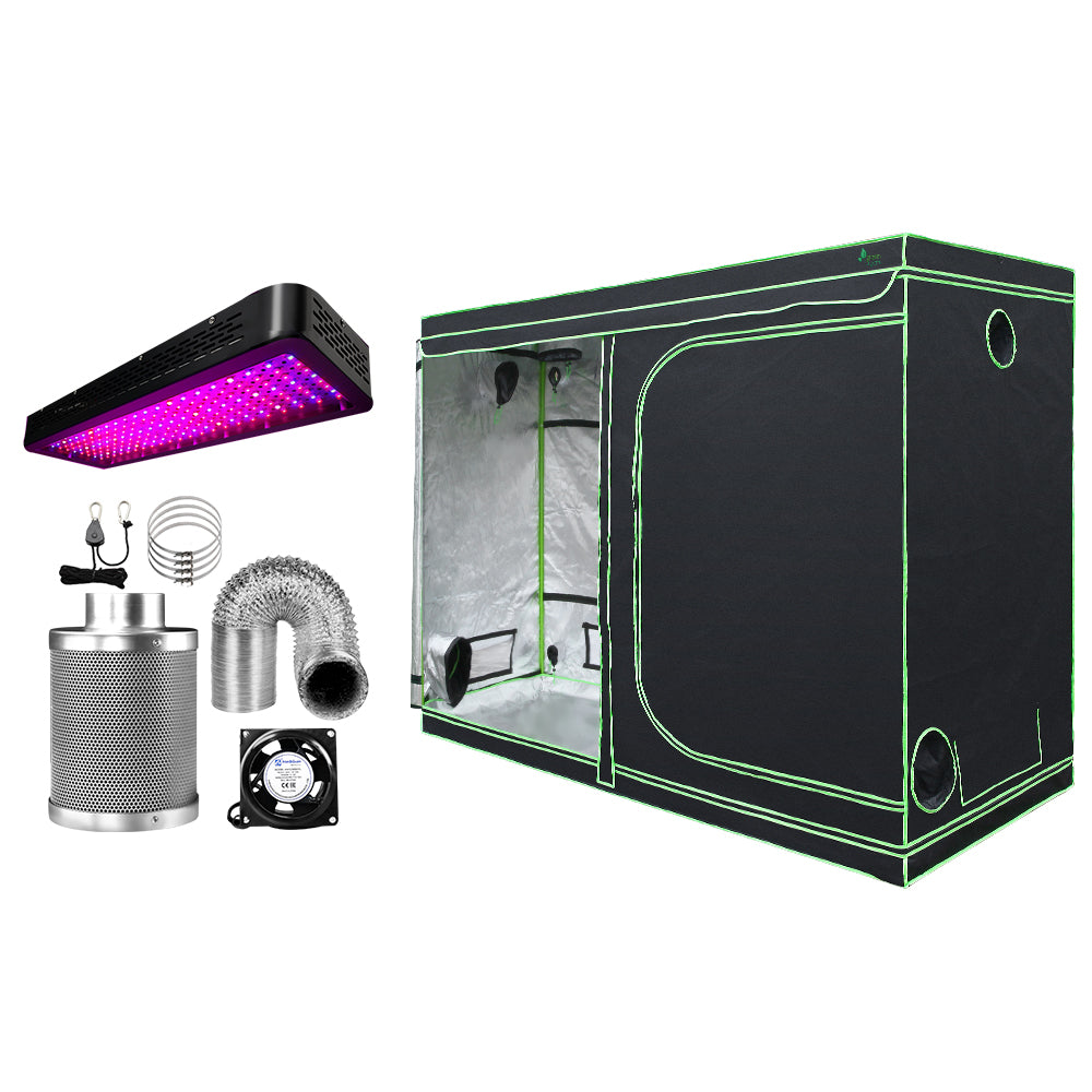 Greenfingers Grow Tent 2000W LED Grow Light 280X140X200cm Mylar 6" Ventilation - image1