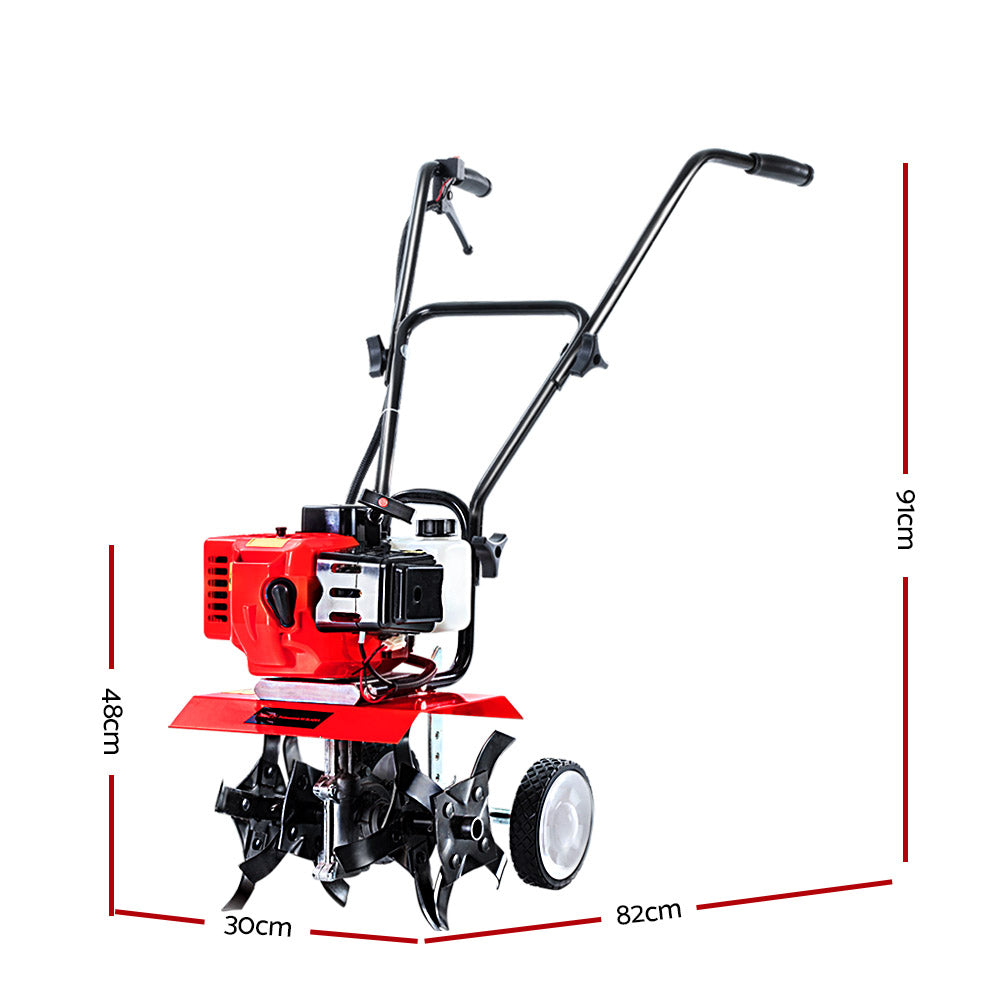 88CC Garden Cultivator Tiller Petrol Rotary Hoe 16 Tines Rototiller - image2