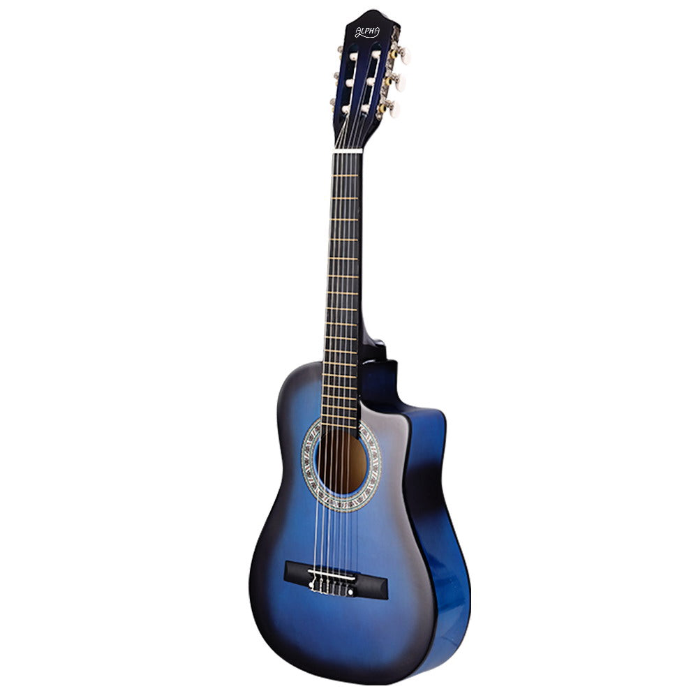 Alpha 34" Inch Guitar Classical Acoustic Cutaway Wooden Ideal Kids Gift Children 1/2 Size Blue - image3