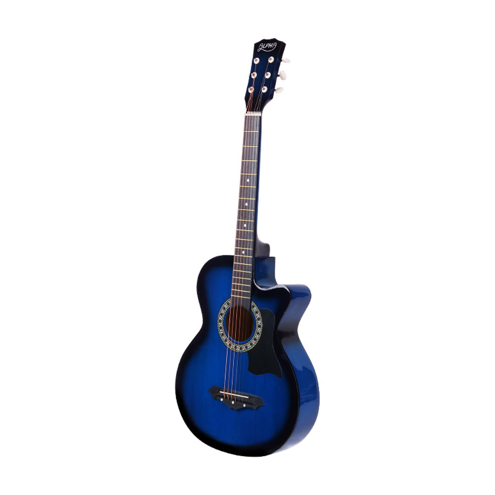 ALPHA 38 Inch Wooden Acoustic Guitar with Accessories set Blue - image3