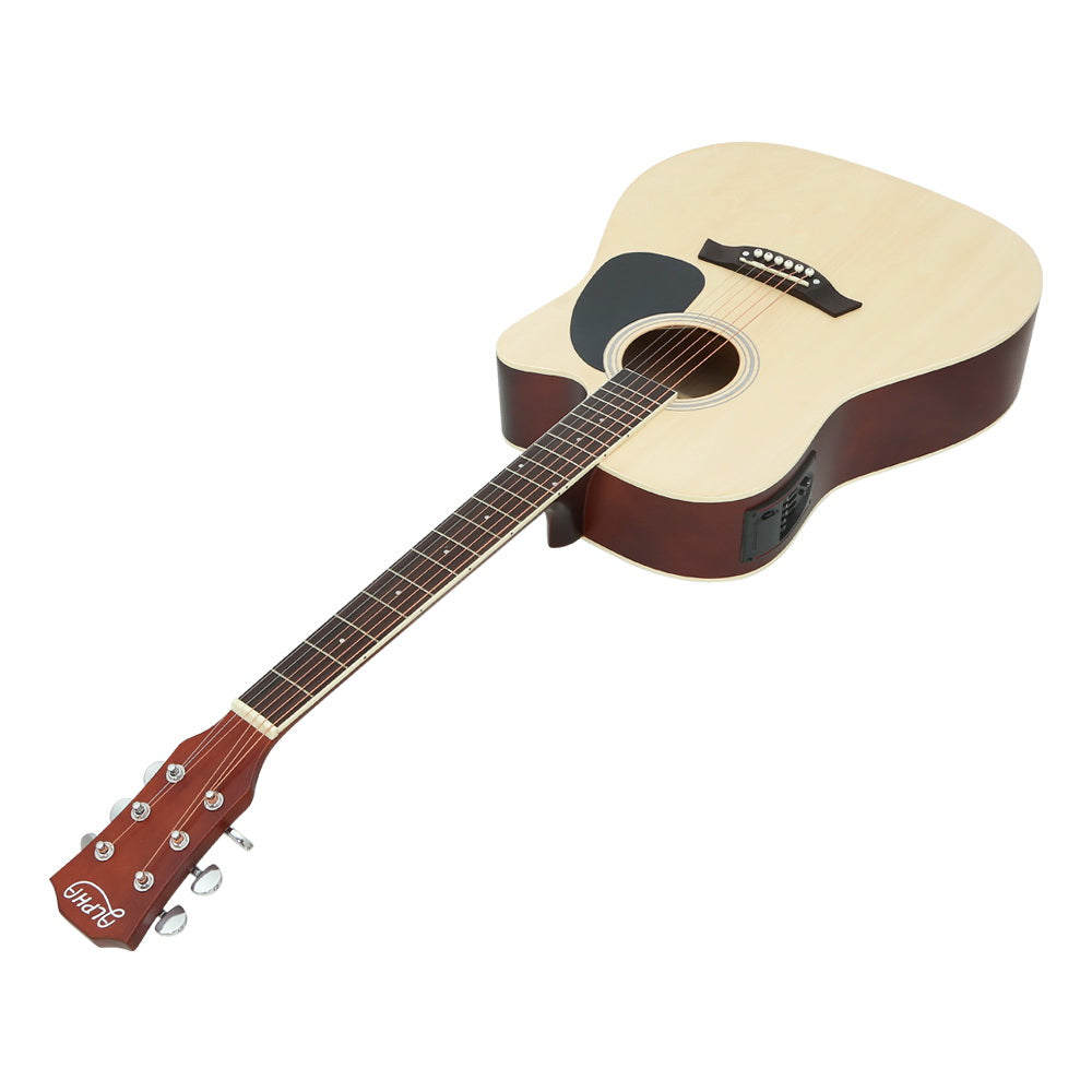 Alpha 41" Inch Electric Acoustic Guitar Wooden Classical EQ With Pickup Bass Natural - image3