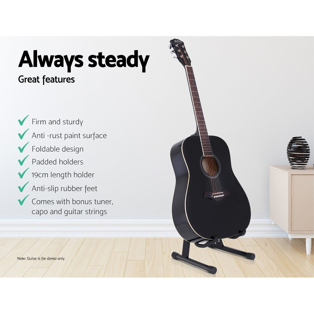 ALPHA Folding Acoustic Guitar Stand Bass Floor Rack Holder Accessories Pack - image4