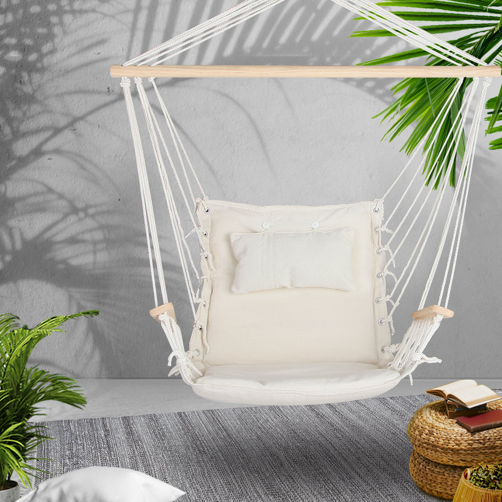 Hammock Hanging Swing Chair - Cream - image7