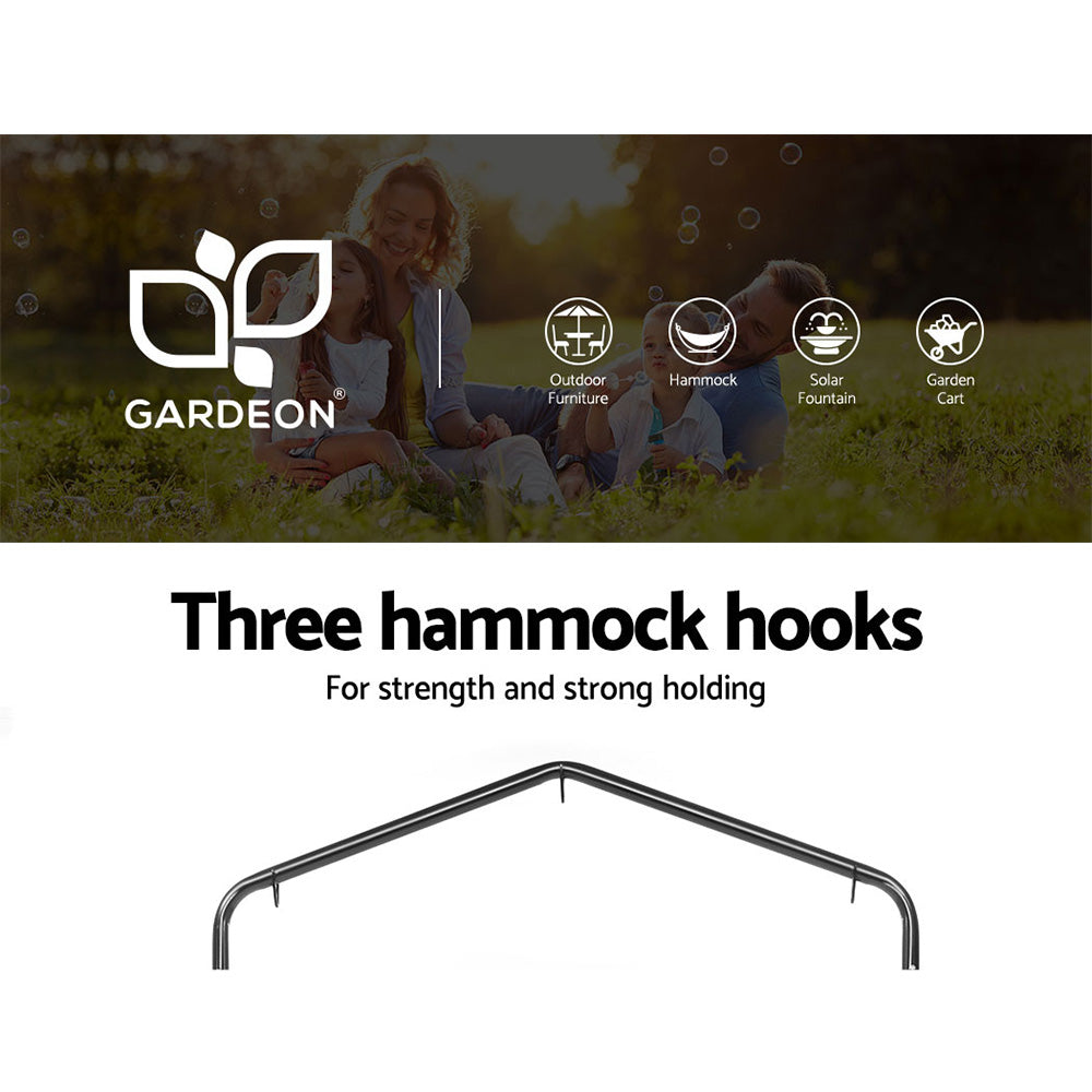 Gardeon Outdoor Hammock Chair with Stand Swing Hanging Hammock with Pillow Grey - image4