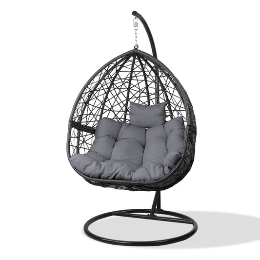 Outdoor Hanging Swing Chair - Black - image1