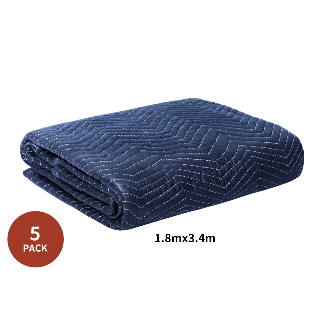 Moving Blanket Furniture Protection Heavy Duty Quilted Removalist 1.8MX3.4M 5PCS - image3