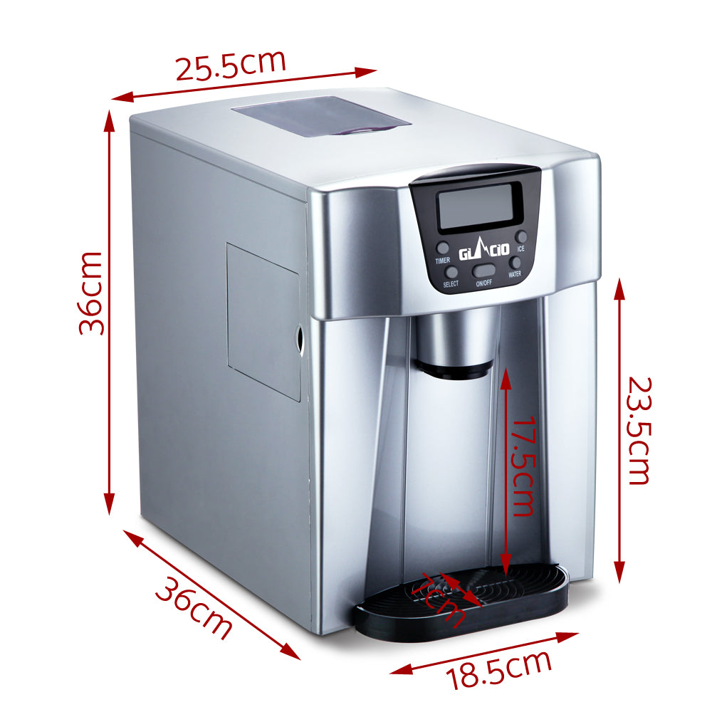 2L Portable Ice Cuber Maker & Water Dispenser - Silver - image2