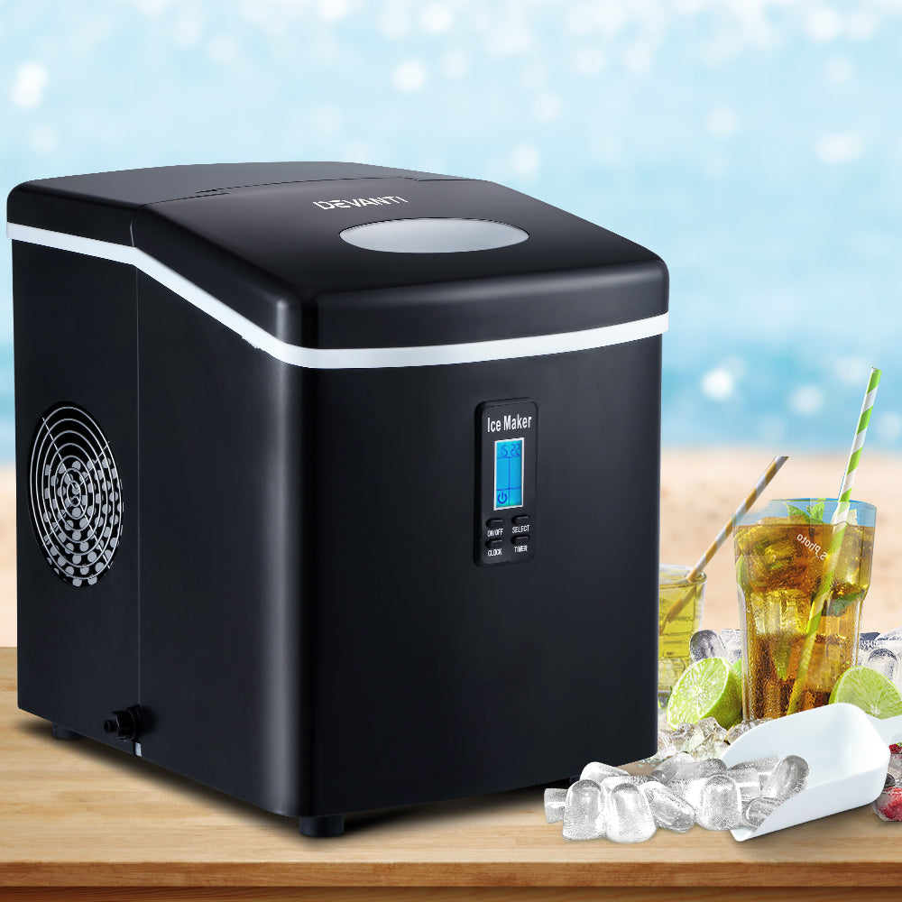 3.2L Portable Ice Cube Maker Machine Benchtop Counter Black - image7