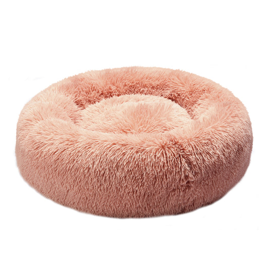 Pet Bed Cat Dog Donut Nest Calming Kennel Cave Deep Sleeping Pink XXL - image1