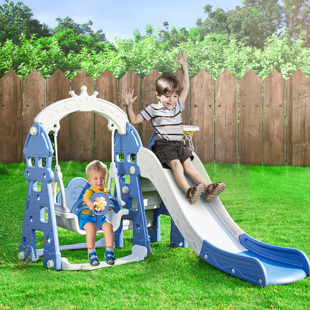 Kids Slide Swing Basketball Ring Hoop Activity Center Toddlers Play Set Outdoor - image7