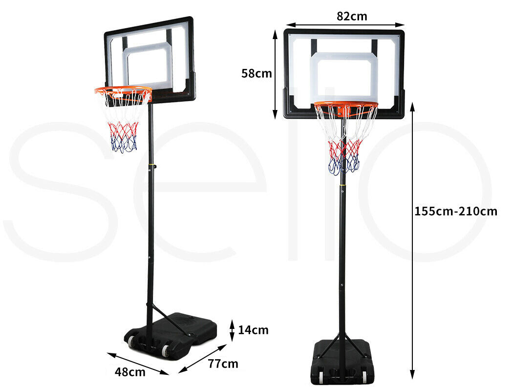 Basketball Hoop Stand System Ring Portable 2.1M Adjustable Height Kids In Ground - image3