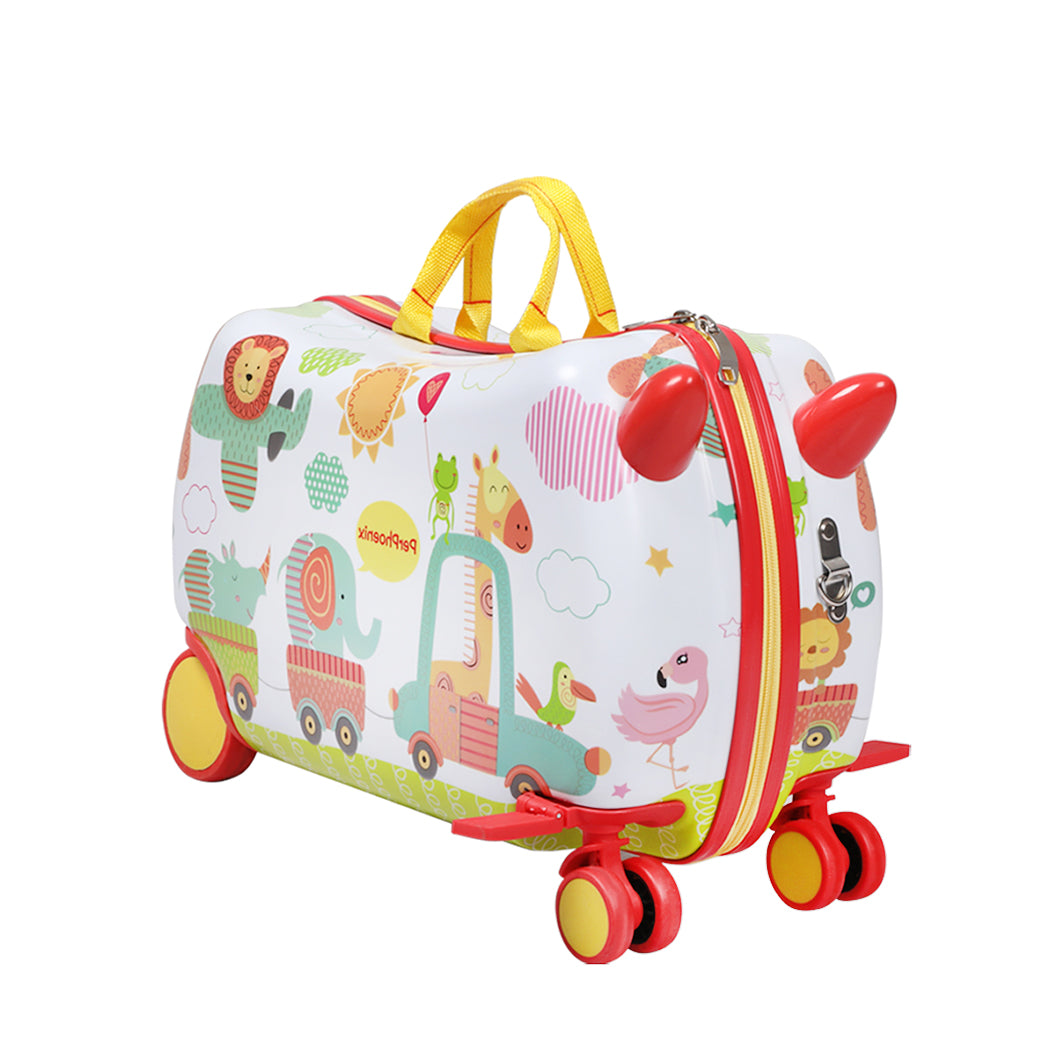 BoPeep Kids Ride On Suitcase Children Travel Luggage Carry Bag Trolley Zoo - image2