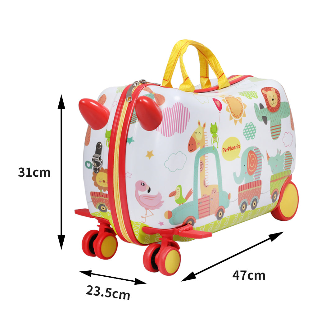 BoPeep Kids Ride On Suitcase Children Travel Luggage Carry Bag Trolley Zoo - image3