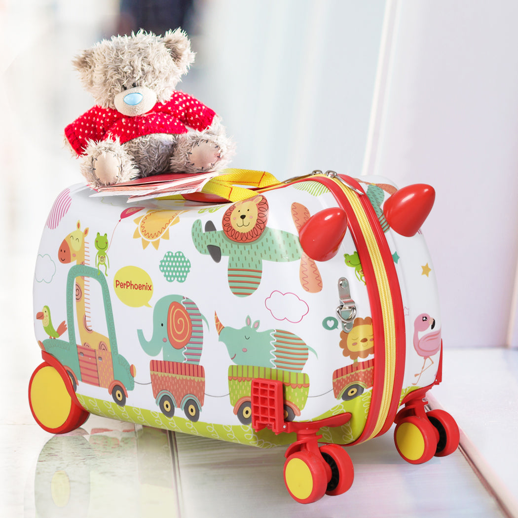 BoPeep Kids Ride On Suitcase Children Travel Luggage Carry Bag Trolley Zoo - image8