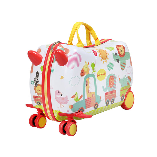 BoPeep Kids Ride On Suitcase Children Travel Luggage Carry Bag Trolley Zoo - image1