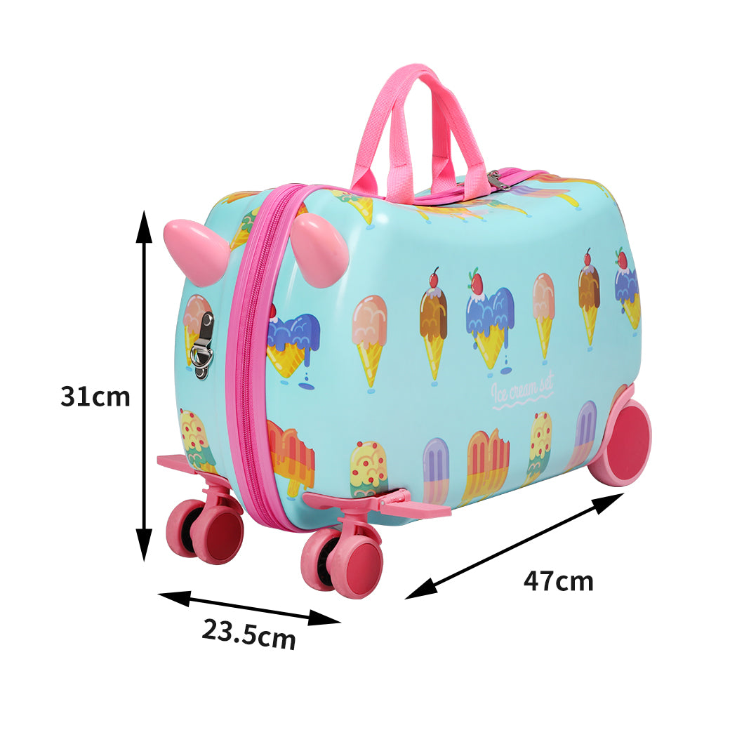 BoPeep Kids Ride On Suitcase Children Travel Luggage Carry Bag Trolley Ice Cream - image3