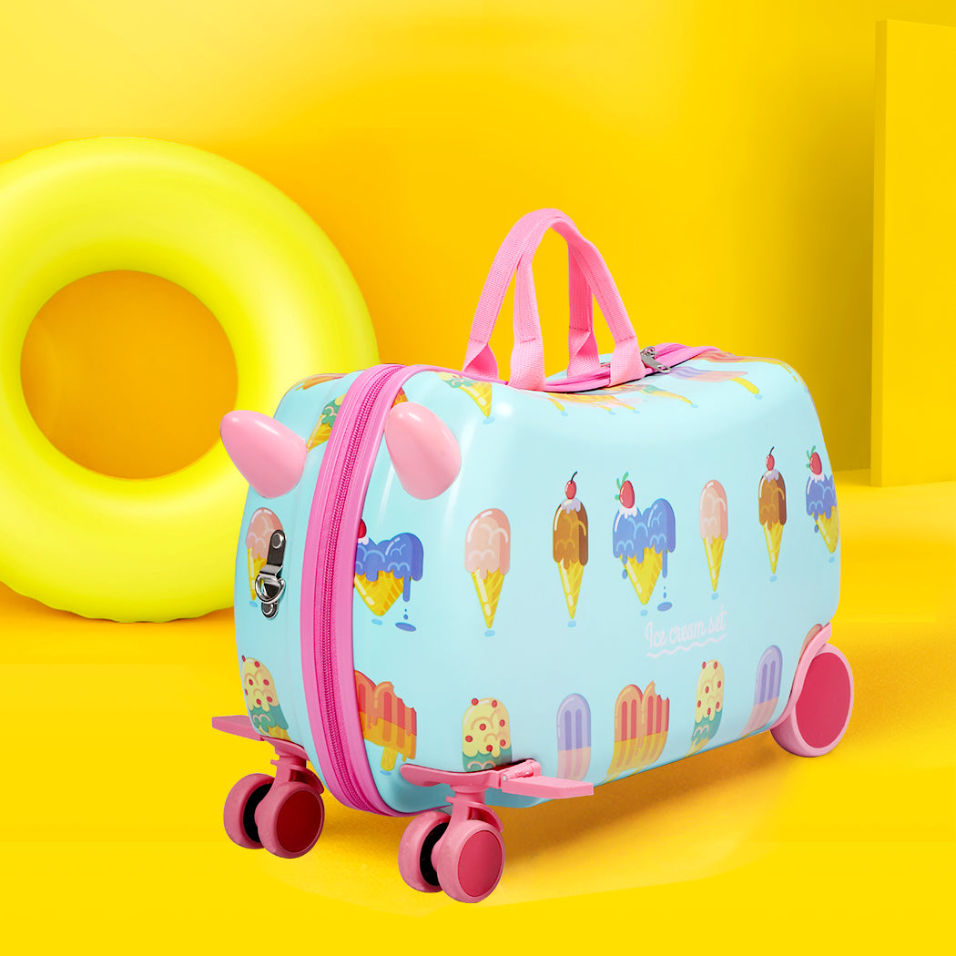 BoPeep Kids Ride On Suitcase Children Travel Luggage Carry Bag Trolley Ice Cream - image7