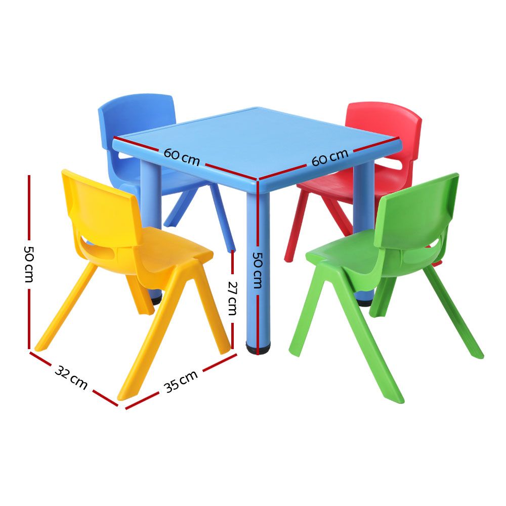 5 Piece Kids Table and Chair Set - Blue - image2