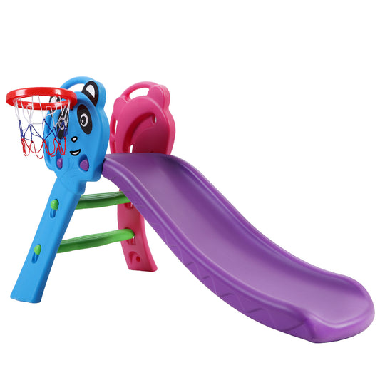 Kids Slide with Basketball Hoop Outdoor Indoor Playground Toddler Play - image1